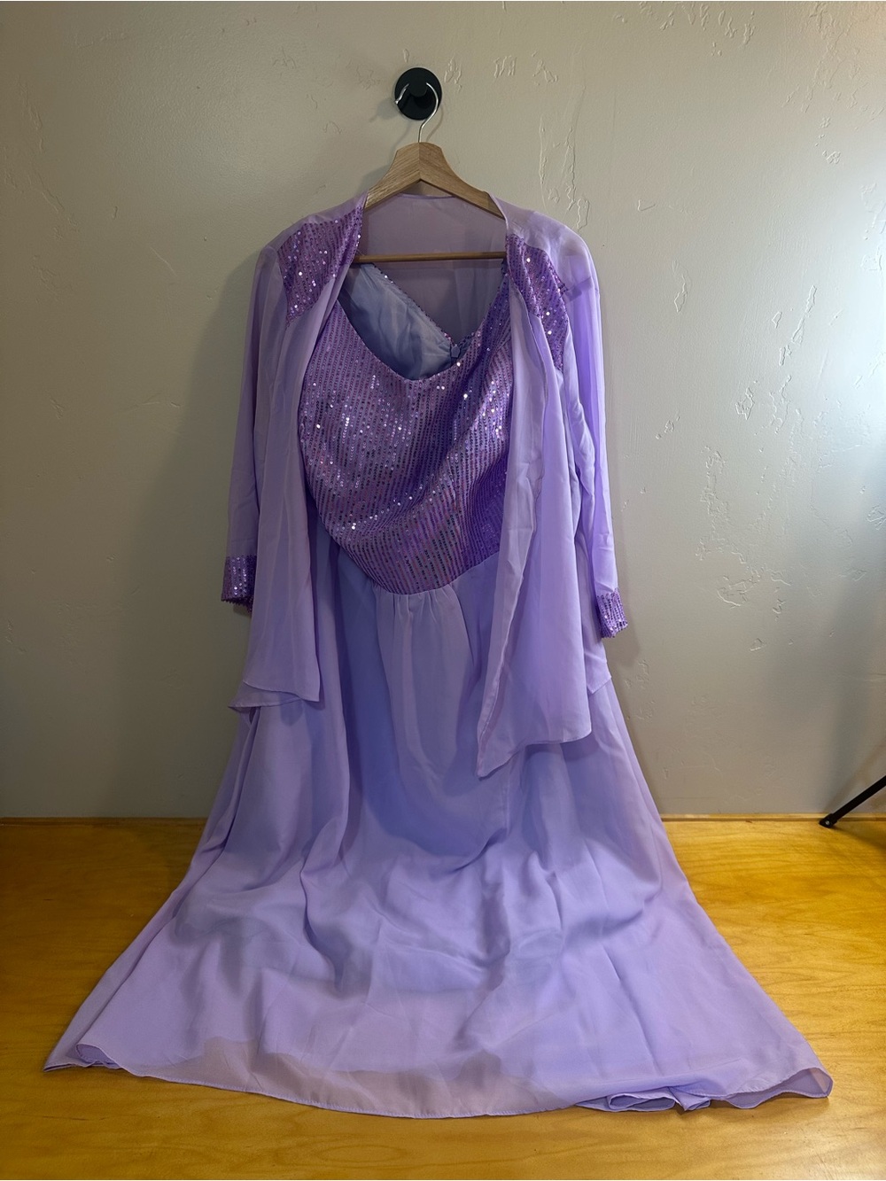 Women’s Formal Lavender Sequin Bodice Midi Evening Dress with Jacket 20W NWT - Picture 2 of 7